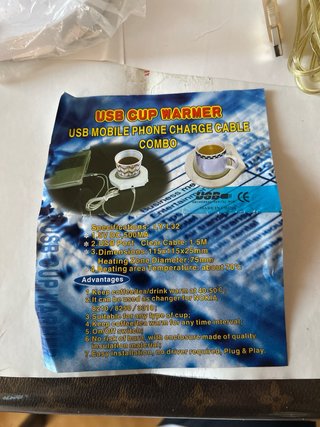Calentador USB para taza + Cable Carga Móvil
