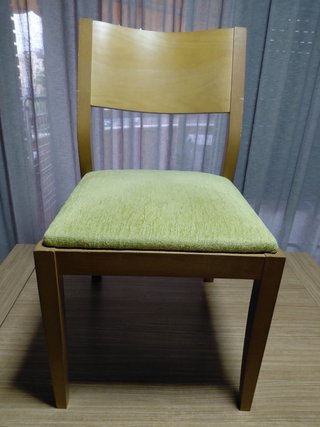 Sedie da pranzo in legno e tessuto