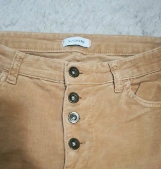 Pantaloni A Story Velluto Camello Tg. M