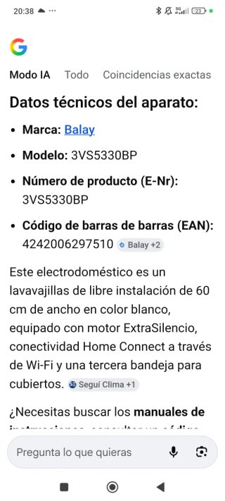 Lavavajillas Balay Blanco