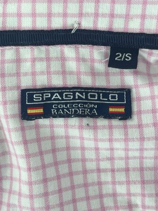 Camisa Spagnolo Cuadros Rosa y Blanca