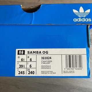 Adidas Samba OG Blancas Verdes Talla 39 Con Caja