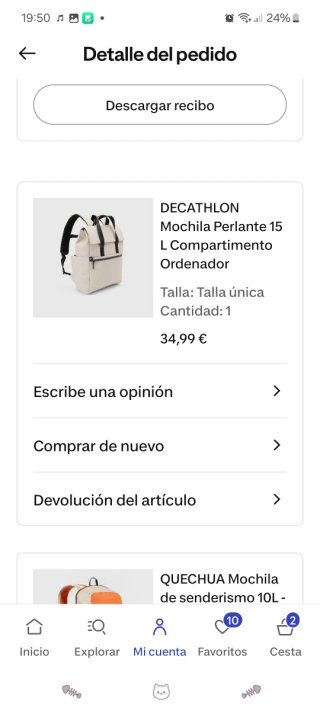 Mochila DECATHLON Perlante 15L sin usar