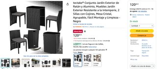 Conjunto Jardín tectake Ratán y Aluminio