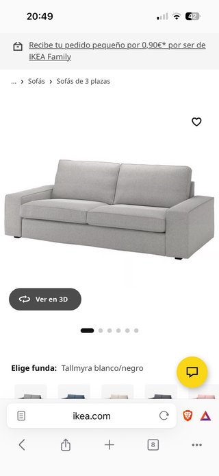 Sofá Kivik 3 plazas y reposapies