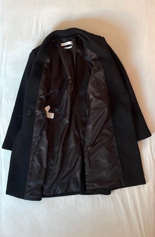 Abrigo largo negro talla M Mango