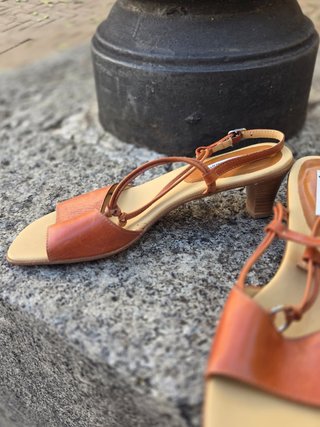 Sandalias Belen Gonzalo Planas Tiras Cuero Naranja