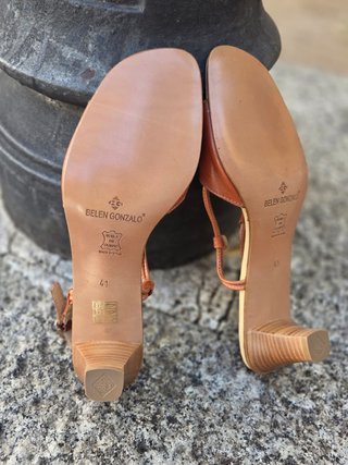 Sandalias Belen Gonzalo Planas Tiras Cuero Naranja