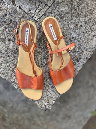 Sandalias Belen Gonzalo Planas Tiras Cuero Naranja