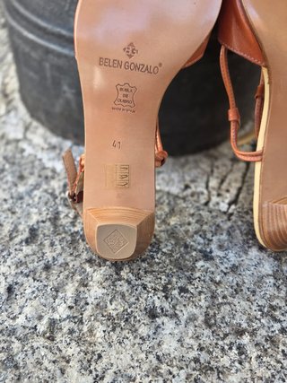 Sandalias Belen Gonzalo Planas Tiras Cuero Naranja