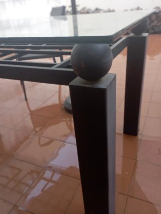 Conjunto mesa de forja de Jaén y dos sillones