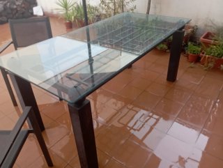 Conjunto mesa de forja de Jaén y dos sillones