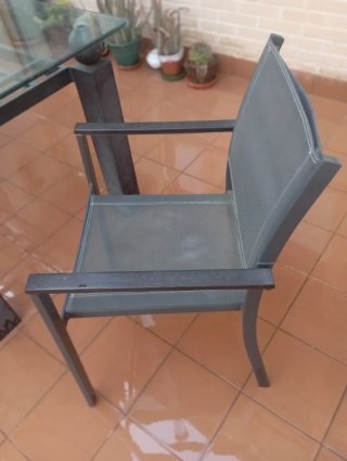 Conjunto mesa de forja de Jaén y dos sillones