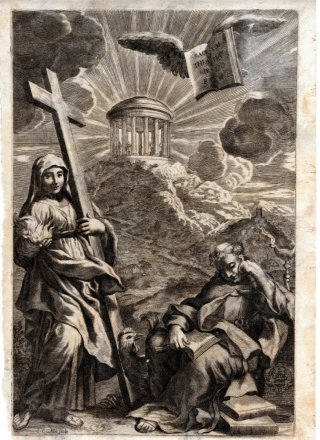 1690 Antica Incisione Santa Francesca Romana 33x21