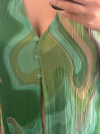 Chaleco Pull&Bear verde estampado