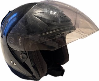Casco Jet Negro con Visera Transparente
