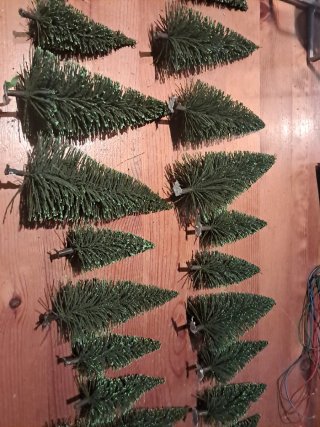 25 Abetos Maqueta Tren Escala H0