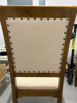 Sillas vintage comedor tela y madera