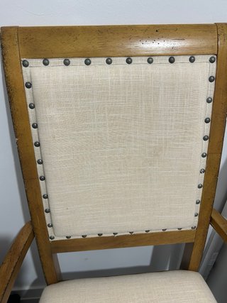 Sillas vintage comedor tela y madera