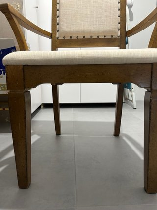 Sillas vintage comedor tela y madera