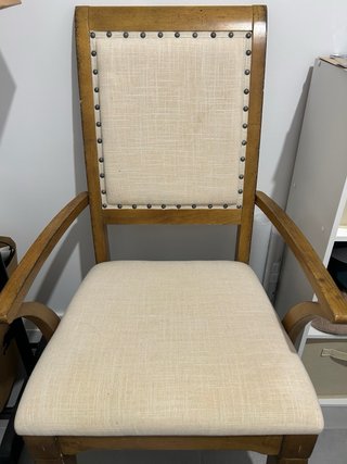 Sillas vintage comedor tela y madera