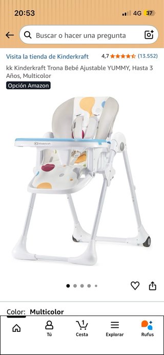 Trona Kinderkraft con bandeja rosa