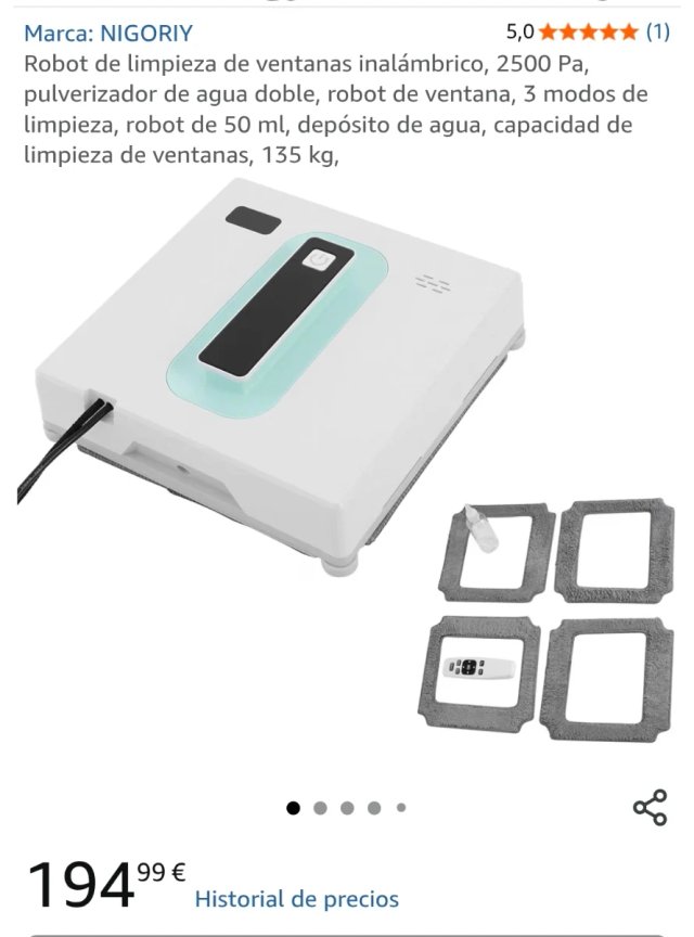 Robot Limpiacristales Automático 2500 Pa con Mando
