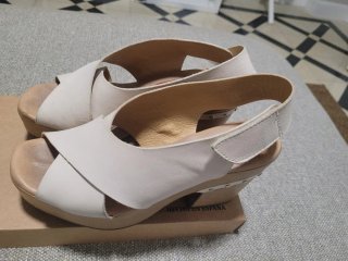 Sandalias de tacón Weekend beige/blanco