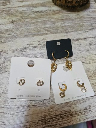 Pack 3 pares pendientes acero inoxidable