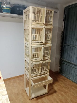 Jaulas artesanales madera canarios