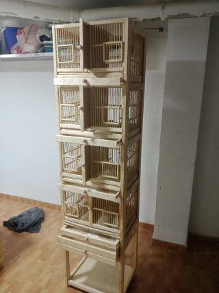 Jaulas artesanales madera canarios