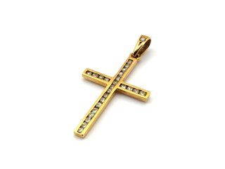 E1809970-0    Crucifijo Oro 18k Con Diamante