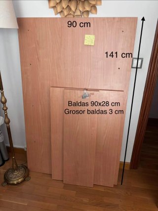 Mesa estudio y estantería madera