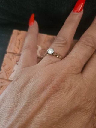 Anillo solitario brillante oro/plata