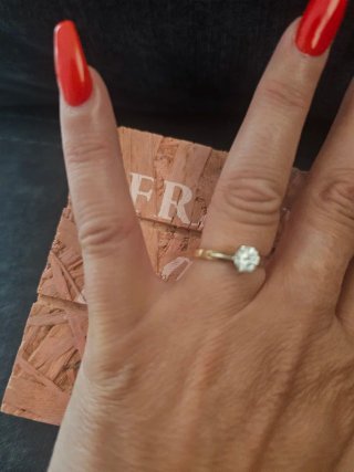 Anillo solitario brillante oro/plata