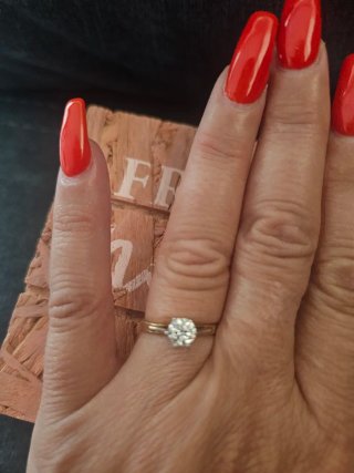 Anillo solitario brillante oro/plata