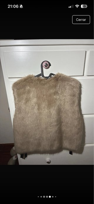 Chaleco pelo beige talla L