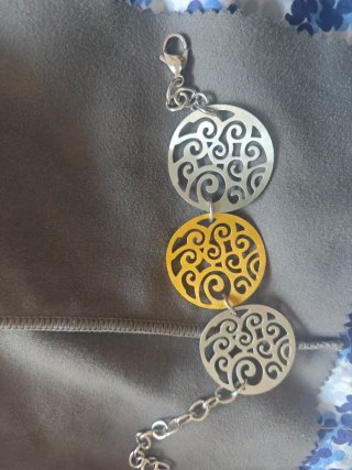 Pulseira Aço Dourada e Prateada