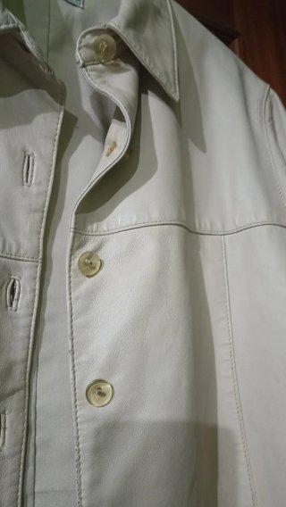 Chaqueta de piel La Pera beige