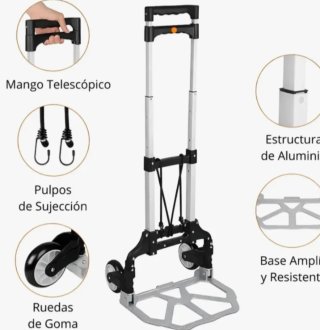 Carretilla de mano plegable con ruedas.⭐⭐⭐⭐⭐