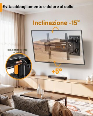 Braccio staffa supporto TV doppio Vesa 23" - 70"
