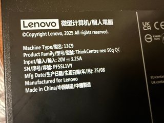 Lenovo ThinkCentre neo 50q QC Snapdragon, 16, 512