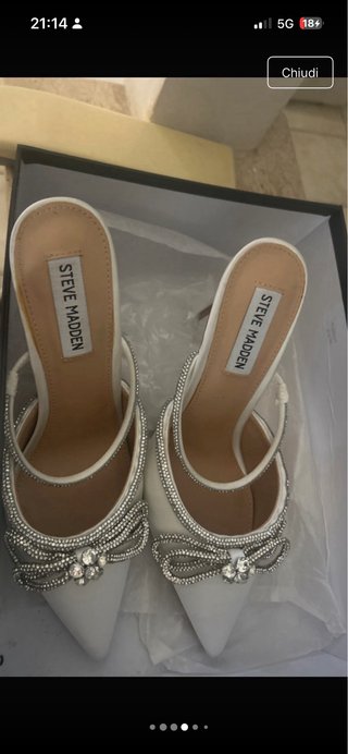 Scarpe Steve Madden bianche con strass