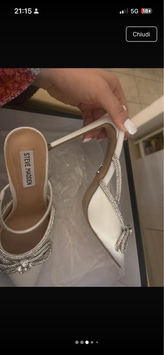 Scarpe Steve Madden bianche con strass