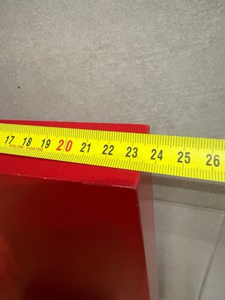 Estantería modular roja y blanca