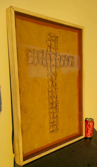 Obra de arte cruz vegetal