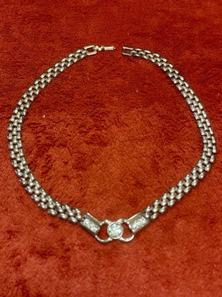 Collana girocollo vintage donna maglia orologio
