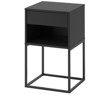 Mesita de noche negra IKEA VIKHAMMER 40x39