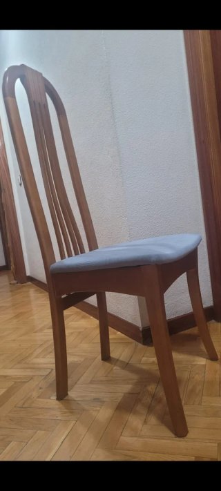 Juego 6 Sillas Comedor Madera Azul