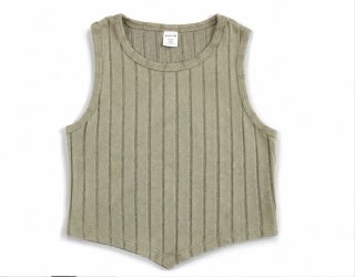 Top verde canalé SHEIN niña talla M